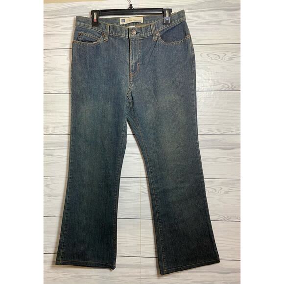 Gap low rise flare stretch jeans in dark wash size 10 y2k - Picture 1 of 5